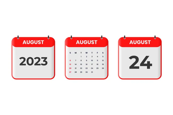 Kalenderdesign August 2023 August 2023 Kalenderikon Tidsplan Utpeking Viktig Datokonsept – stockvektor