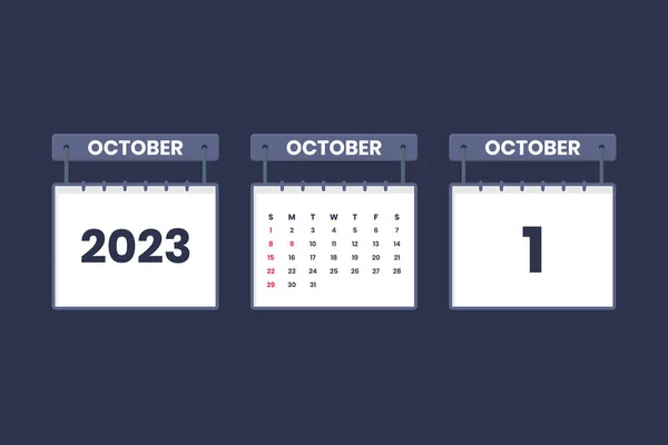 2023年10月1日スケジュール 重要な日付の概念のカレンダーアイコン — ストックベクタ