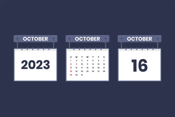 2023年10月16日予定 重要な日付の概念のカレンダーアイコン — ストックベクタ