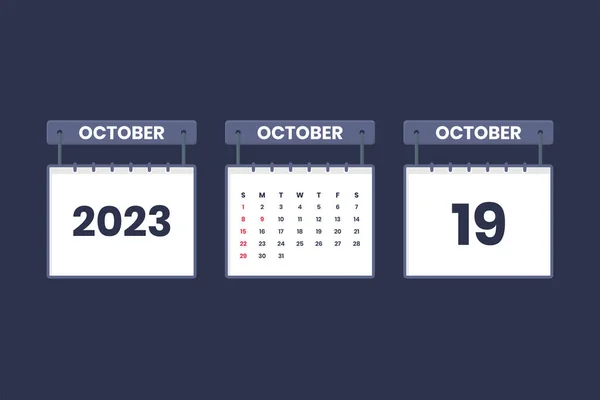 Října 2023 Kalendář Ikona Pro Rozvrh Jmenování Důležité Datum Koncept — Stockový vektor