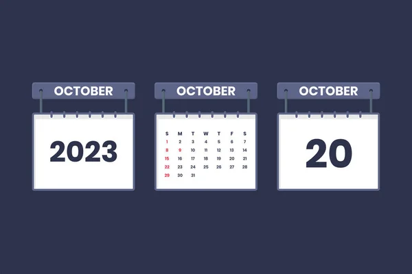 Жовтня 2023 Значок Календаря Розкладу Призначення Концепції Важливої Дати — стоковий вектор