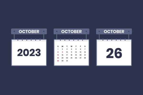Oktober 2023 Ikon Kalender Untuk Jadwal Pertemuan Konsep Tanggal Penting - Stok Vektor