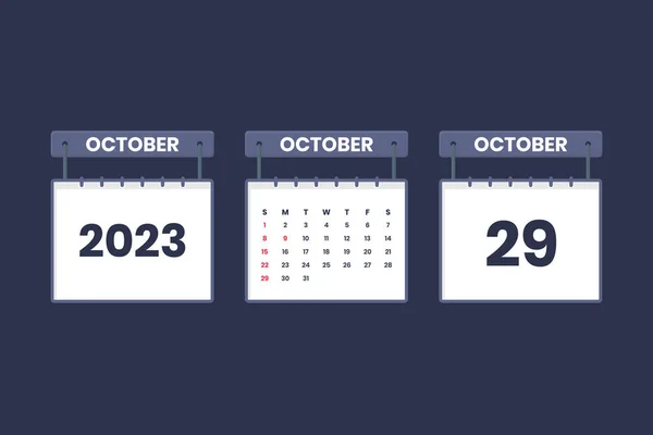 2023年10月29日スケジュール 重要な日付の概念のカレンダーアイコン — ストックベクタ