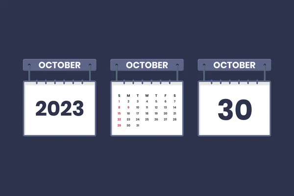 Octombrie 2023 Pictograma Calendaristică Pentru Program Programare Concept Important Dată — Vector de stoc