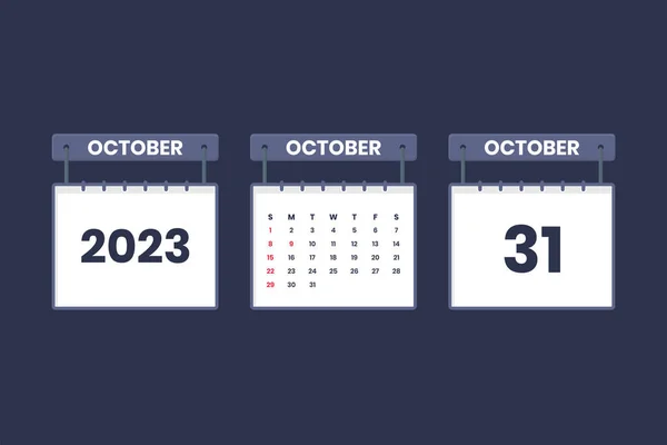 Października 2023 Ikona Kalendarza Harmonogram Nominacja Ważna Koncepcja Daty — Wektor stockowy