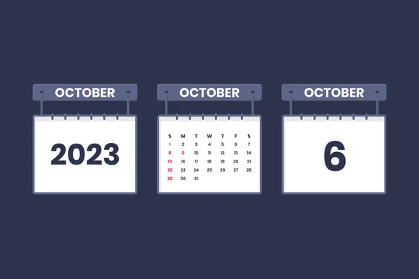2023年10月6日スケジュール 重要な日付の概念のカレンダーアイコン — ストックベクタ