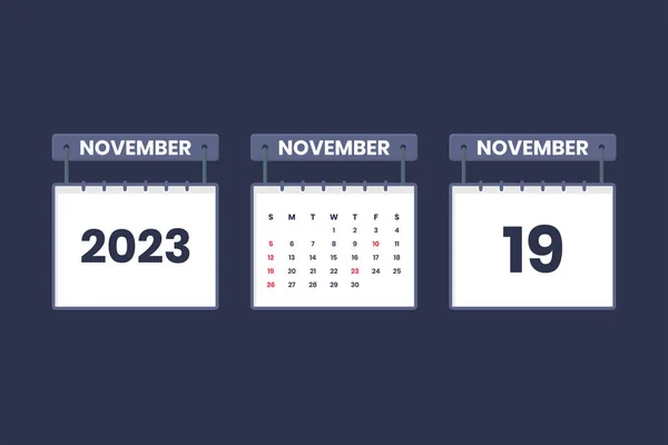 Novembro 2023 Ícone Calendário Para Cronograma Nomeação Conceito Data Importante — Vetor de Stock