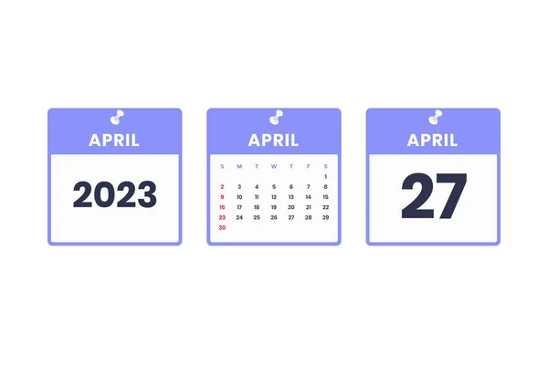 Nisan Takvim Tasarımı Zamanlama Randevu Önemli Tarih Kavramı Için Nisan — Stok Vektör