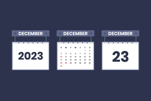 Δεκεμβρίου 2023 Ημερολόγιο Εικονίδιο Για Χρονοδιάγραμμα Ραντεβού Σημαντική Έννοια Ημερομηνία — Διανυσματικό Αρχείο