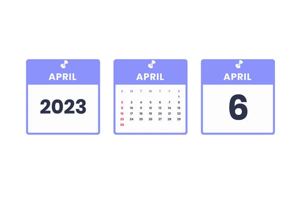 Nisan Takvim Tasarımı Program Randevu Önemli Tarih Kavramı Için Nisan — Stok Vektör