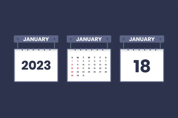 Januari 2023 Ikon Kalender Untuk Jadwal Pengangkatan Konsep Tanggal Penting - Stok Vektor