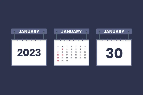 Januari 2023 Kalender Icoon Voor Schema Afspraak Belangrijke Datum Concept — Stockvector