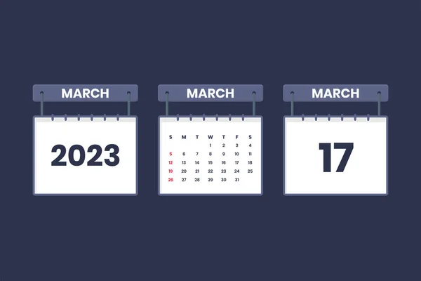 Marzo 2023 Icono Del Calendario Para Calendario Cita Concepto Fecha — Archivo Imágenes Vectoriales