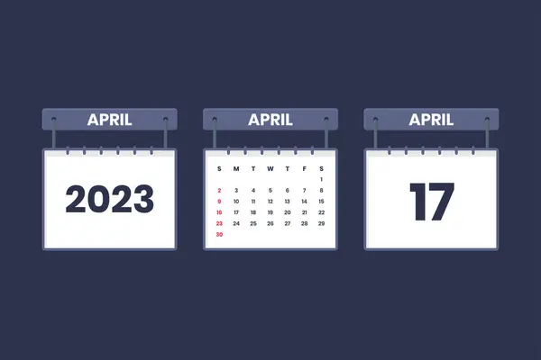 April 2023 Kalender Icoon Voor Schema Afspraak Belangrijk Datum Concept — Stockvector