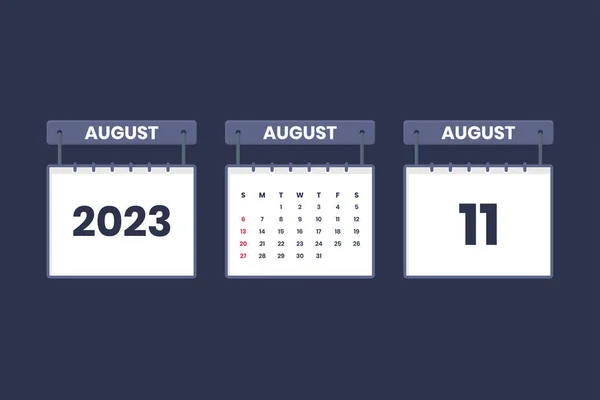 Agosto 2023 Icono Del Calendario Para Calendario Cita Concepto Fecha — Vector de stock