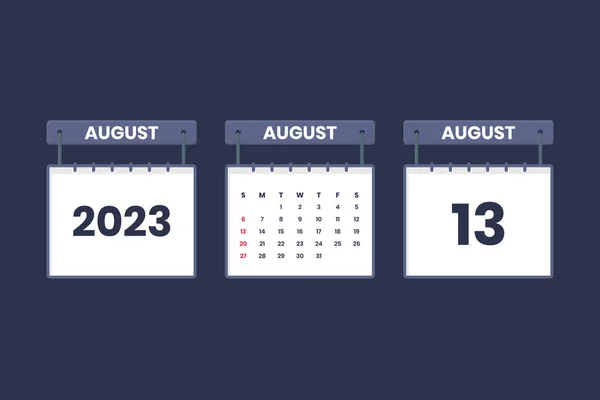 2023年8月13日スケジュール 重要な日付の概念のカレンダーアイコン — ストックベクタ