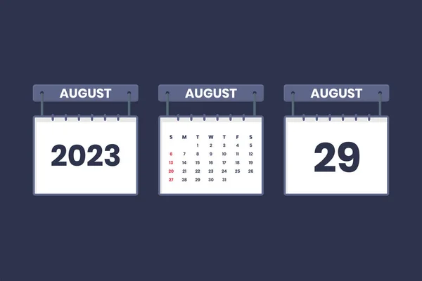 Agosto 2023 Icono Del Calendario Para Calendario Cita Concepto Fecha — Vector de stock