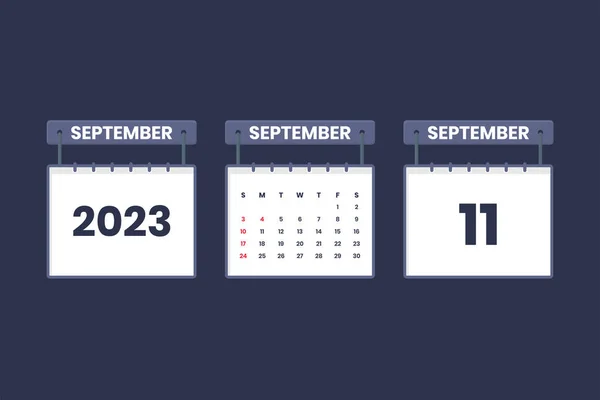 September 2023 Calendar Icon Schedule Appointment Important Date 컨셉트 — 스톡 벡터