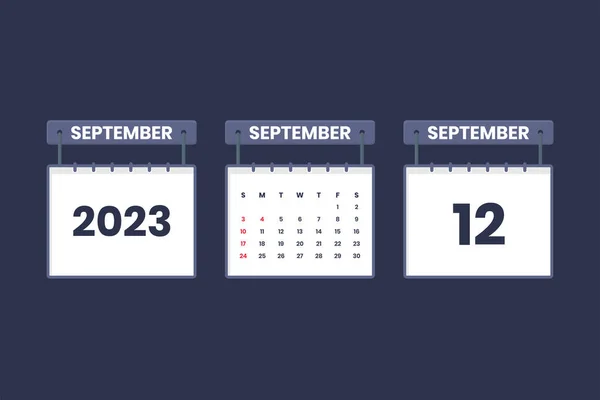 September 2023 Kalendersymbol Für Zeitplan Termin Wichtiges Datumskonzept — Stockvektor