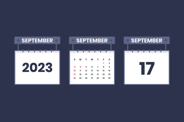 Setembro 2023 Ícone Calendário Para Cronograma Nomeação Conceito Data Importante — Vetor de Stock