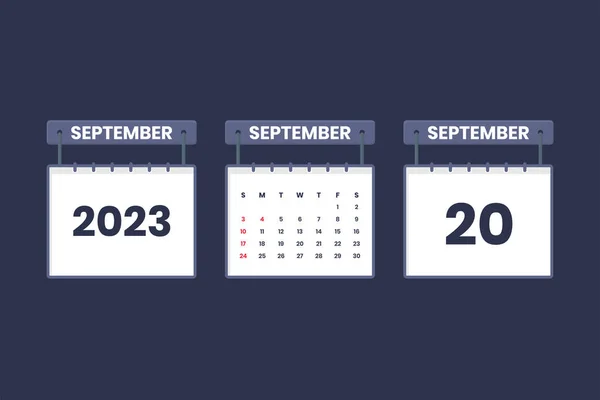 Setembro 2023 Ícone Calendário Para Cronograma Nomeação Conceito Data Importante — Vetor de Stock