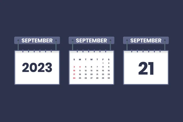 2023年9月21日スケジュール 重要な日付の概念のカレンダーアイコン — ストックベクタ
