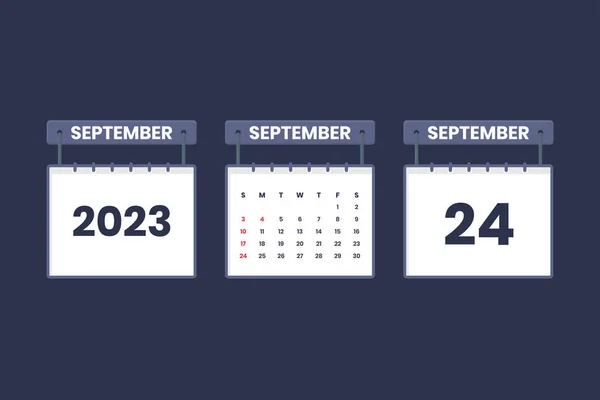 2023年9月24日スケジュール 重要な日付の概念のカレンダーアイコン — ストックベクタ