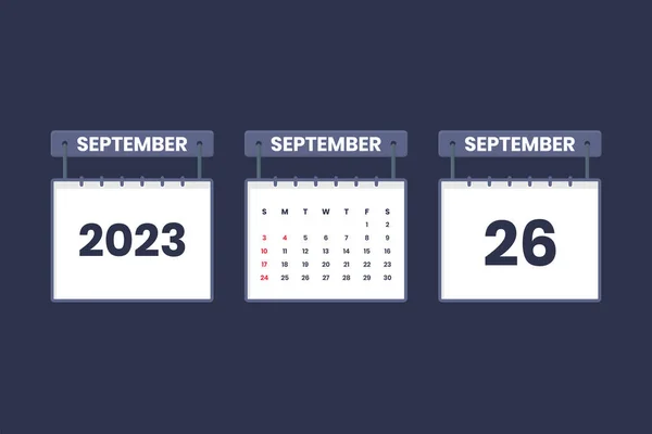 Σεπτέμβριος 2023 Εικονίδιο Ημερολόγιο Για Χρονοδιάγραμμα Ραντεβού Σημαντική Έννοια Ημερομηνία — Διανυσματικό Αρχείο