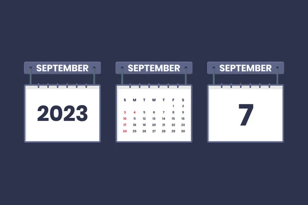 September 2023 Kalender Icoon Voor Schema Afspraak Belangrijke Datum Concept — Stockvector