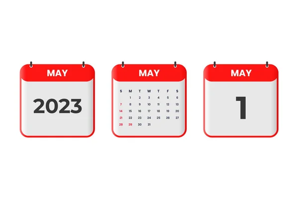 Μάιος 2023 Σχεδιασμός Ημερολογίου Μαΐου 2023 Εικονίδιο Ημερολογίου Για Χρονοδιάγραμμα — Διανυσματικό Αρχείο