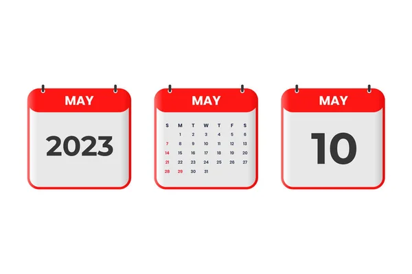 Maj 2023 Projekt Kalendarza Maja 2023 Ikona Kalendarza Harmonogram Spotkanie — Wektor stockowy