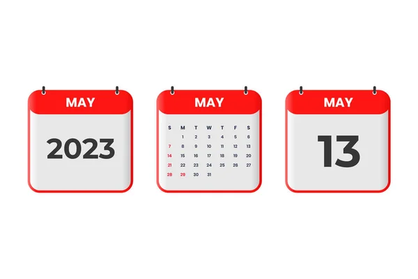 Mei 2023 Kalenderontwerp Mei 2023 Kalender Icoon Voor Schema Afspraak — Stockvector