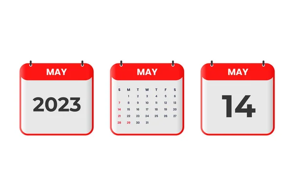 Μάιος 2023 Σχεδιασμός Ημερολογίου Μαΐου 2023 Ημερολόγιο Εικονίδιο Για Χρονοδιάγραμμα — Διανυσματικό Αρχείο