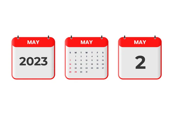 Μάιος 2023 Σχεδιασμός Ημερολογίου Μαΐου 2023 Εικονίδιο Ημερολογίου Για Χρονοδιάγραμμα — Διανυσματικό Αρχείο