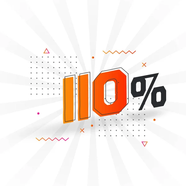 110 Promoção Banner Marketing Desconto 110 Por Cento Design Promocional —  Vetores de Stock