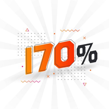 % 170 indirimli reklam pankartları. Yüzde 170 satış promosyon tasarımı.