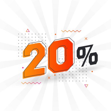 % 20 indirimli reklam pankartları. Yüzde 20 satış promosyon tasarımı.