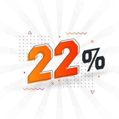 % 22 indirimli reklam pankartları. Yüzde 22 satış promosyon tasarımı.