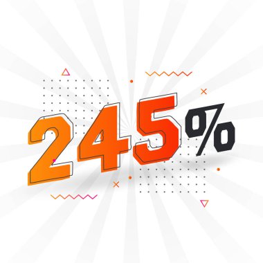 % 245 indirimli reklam pankartları. Yüzde 245 satış promosyon tasarımı.