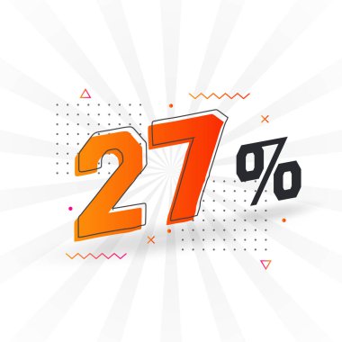 % 27 indirimli reklam pankartları. Yüzde 27 satış promosyon tasarımı.