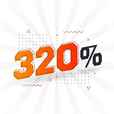 % 320 indirimli reklam pankartları. Yüzde 320 satış promosyon tasarımı.