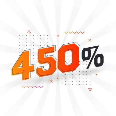 % 450 indirimli reklam pankartları. Yüzde 450 satış promosyon tasarımı.