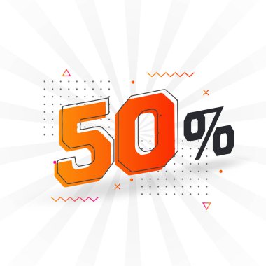 % 50 indirimli reklam pankartları. Yüzde 50 satış promosyon tasarımı.