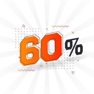 % 60 indirimli reklam pankartları. Yüzde 60 satış promosyon tasarımı.