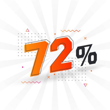 % 72 indirimli reklam pankartları. Yüzde 72 satış promosyon tasarımı.