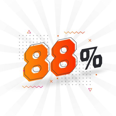 % 88 indirimli reklam pankartları. Yüzde 88 satış promosyon tasarımı.