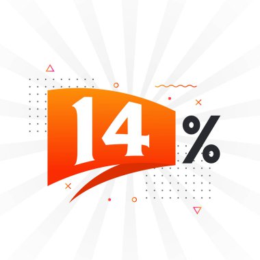 % 14 indirimli reklam pankartları. Yüzde 14 satış promosyon tasarımı.