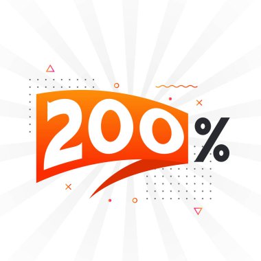 % 200 indirimli reklam pankartları. Yüzde 200 satış promosyon tasarımı.