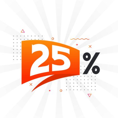 % 25 indirimli reklam pankartları. Yüzde 25 satış promosyon tasarımı.