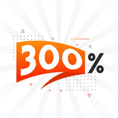 % 300 indirimli reklam pankartları. Yüzde 300 satış promosyon tasarımı.